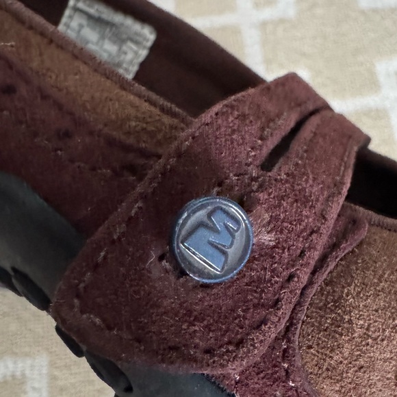 Merrell Plaza Bandeau Suede Mary Jane Comfort Shoes Travel Work Cherry Oak 8 - Picture 3 of 11